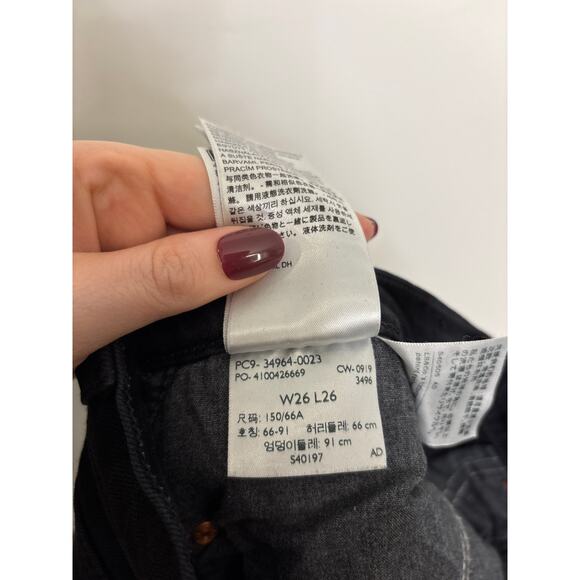 Levi's Jeans Womens 26 Black Heart Wedgie Straight High Rise Cropped Premium - Picture 7 of 7